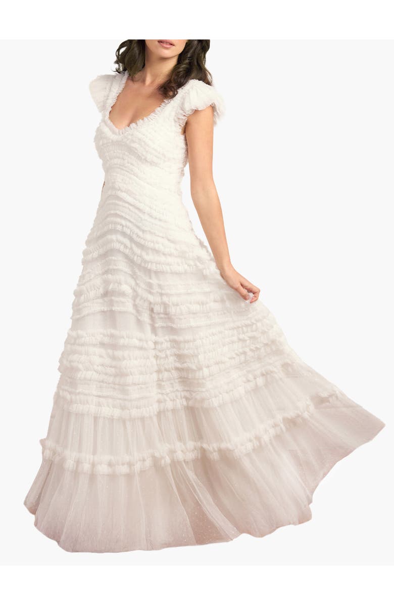 Needle & Thread Amara Backless Gown, Main, color, Swan White