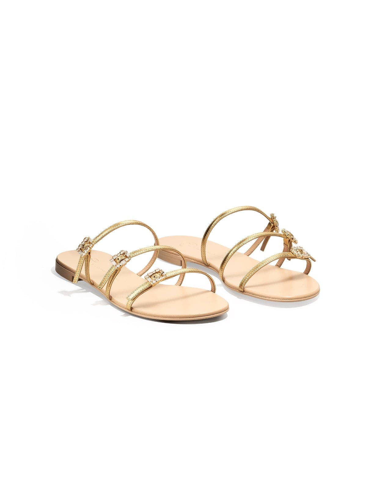 Eclipse Leather Flat Sandals, Main, color, Gold