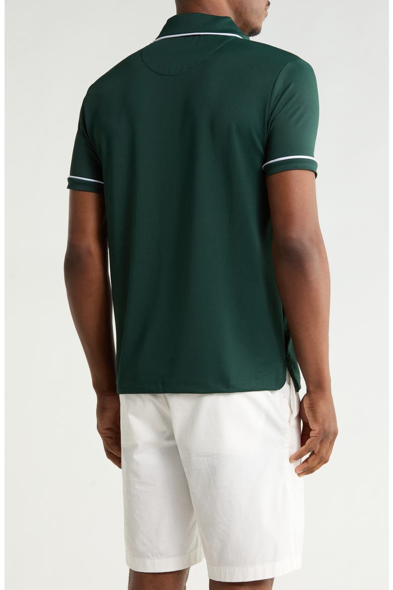 White Tip Short Sleeve Polo, Alternate, color, GREEN