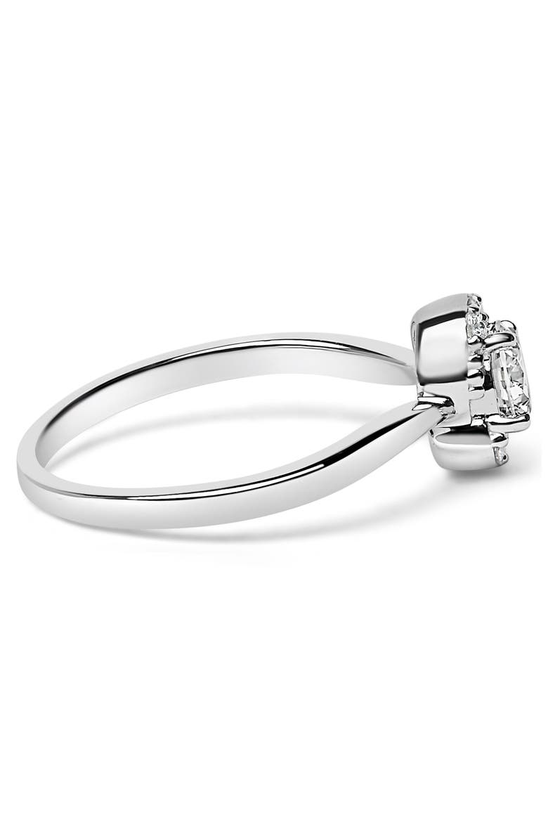 Sterling Silver Lab Grown 1/2 Cttw Diamond Floral Cluster Engagement Ring, Alternate, color, Silver
