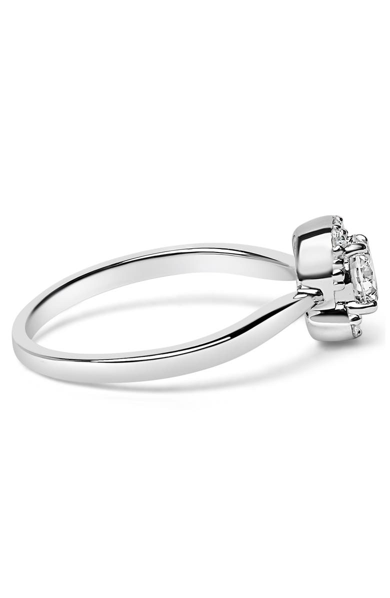Haus of Brilliance Sterling Silver Lab Grown 1/2 Cttw Diamond Floral Cluster Engagement Ring, Alternate, color, Silver
