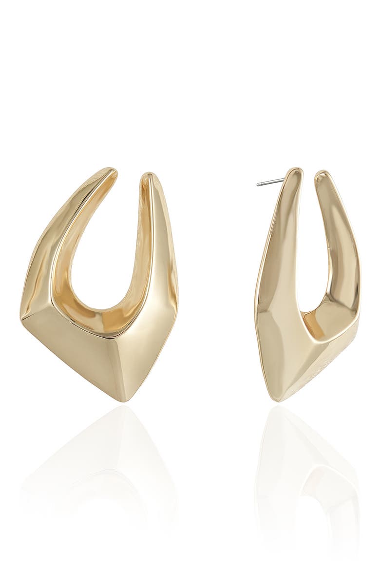 Large Geometric Hoop Earrings, Main, color, GOLD
