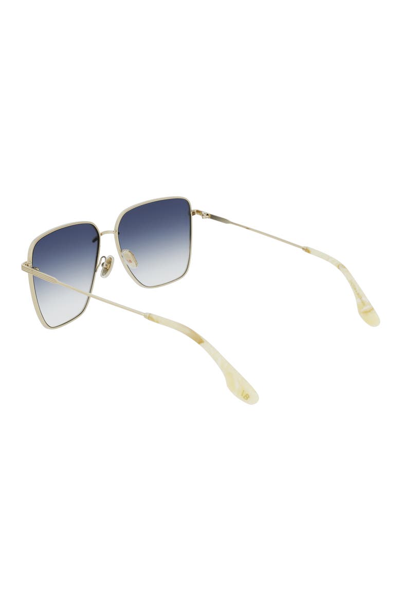 61mm Rectangular Sunglasses, Alternate, color, GOLD/ BLUE