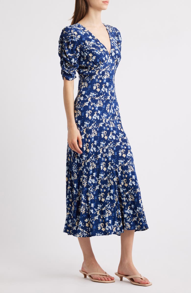 Rails Zariah Floral Puff Sleeve Midi Dress, Alternate, color, Navy Flora