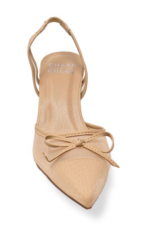 Chase & Chloe Chase And Chloe Sofie Bow Mesh Slingback Pump