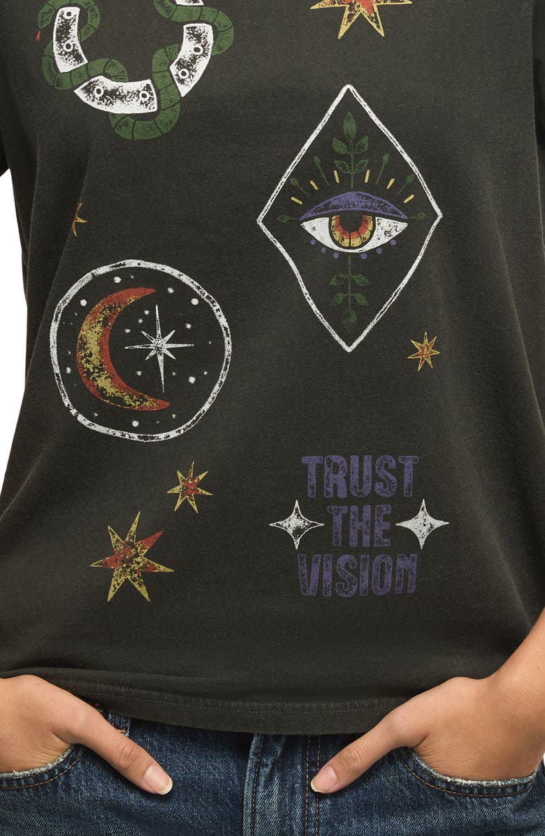 Lucky Brand Trust the Vision Graphic Boyfriend T-Shirt, Alternate, color, Raven