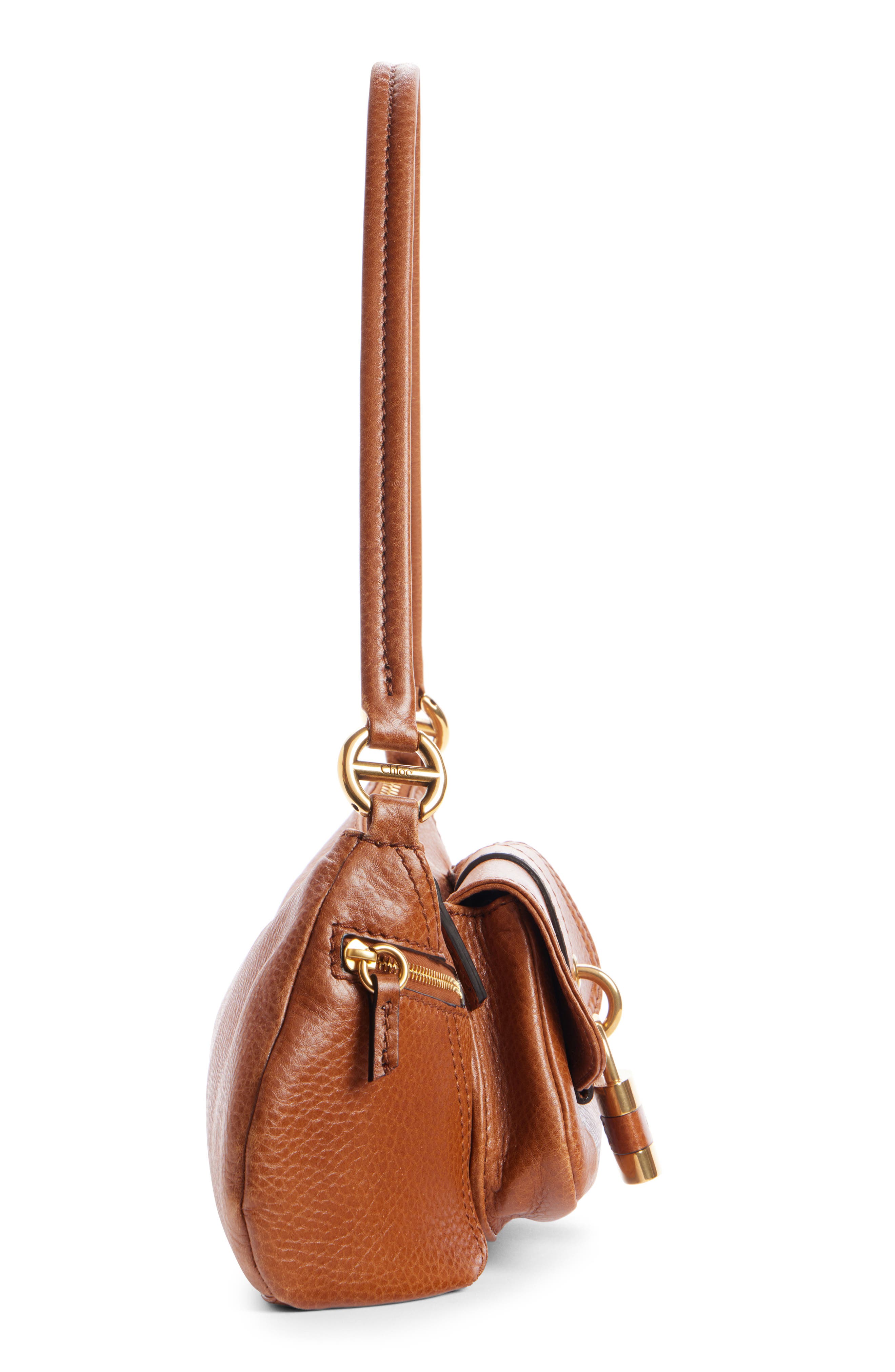 Chloé The 99 Leather Shoulder Bag, Alternate, color, Clay Brown 26M