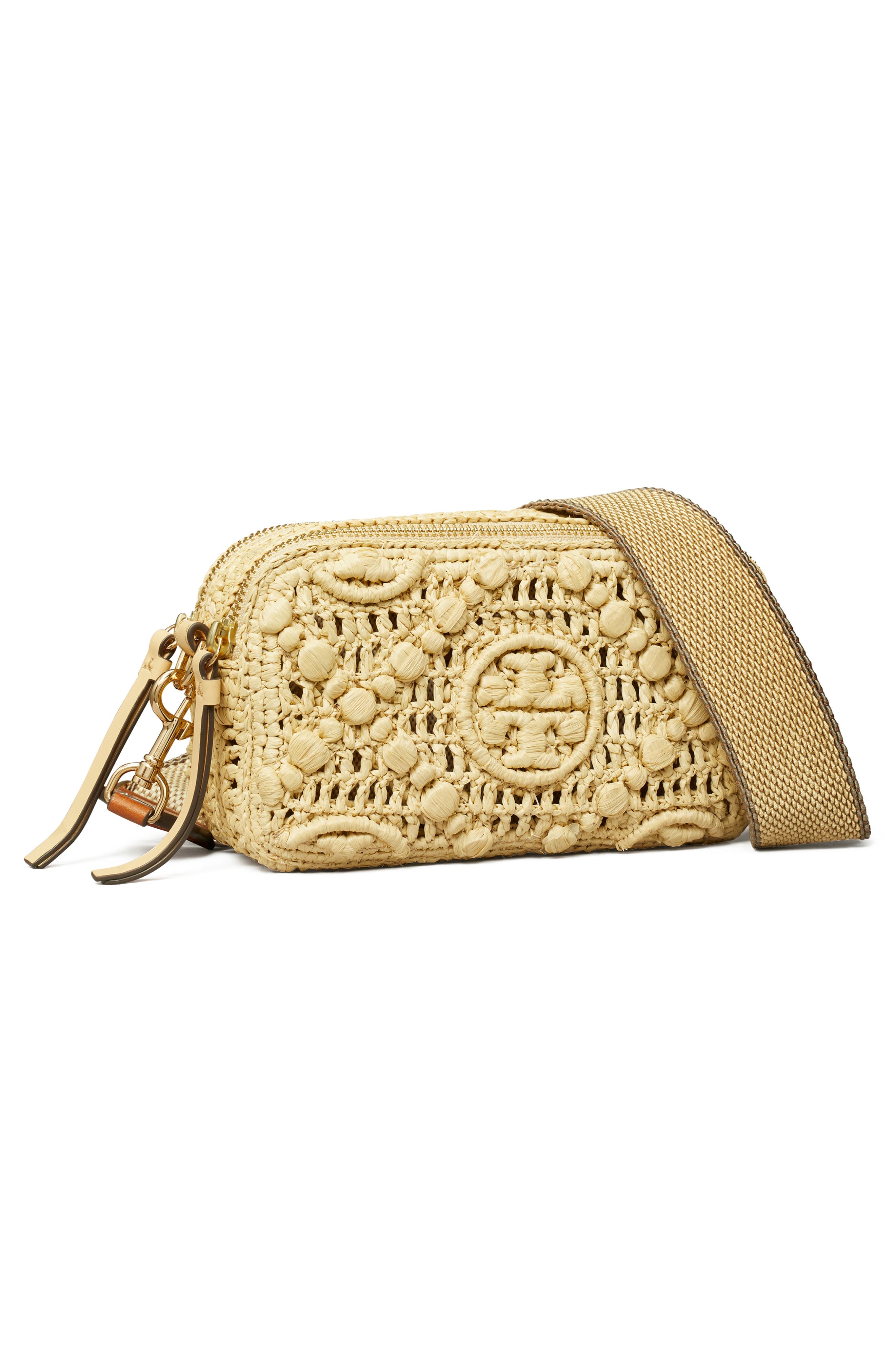 Mini Miller T Monogram Raffia Crossbody Bag, Alternate, color, NATURAL