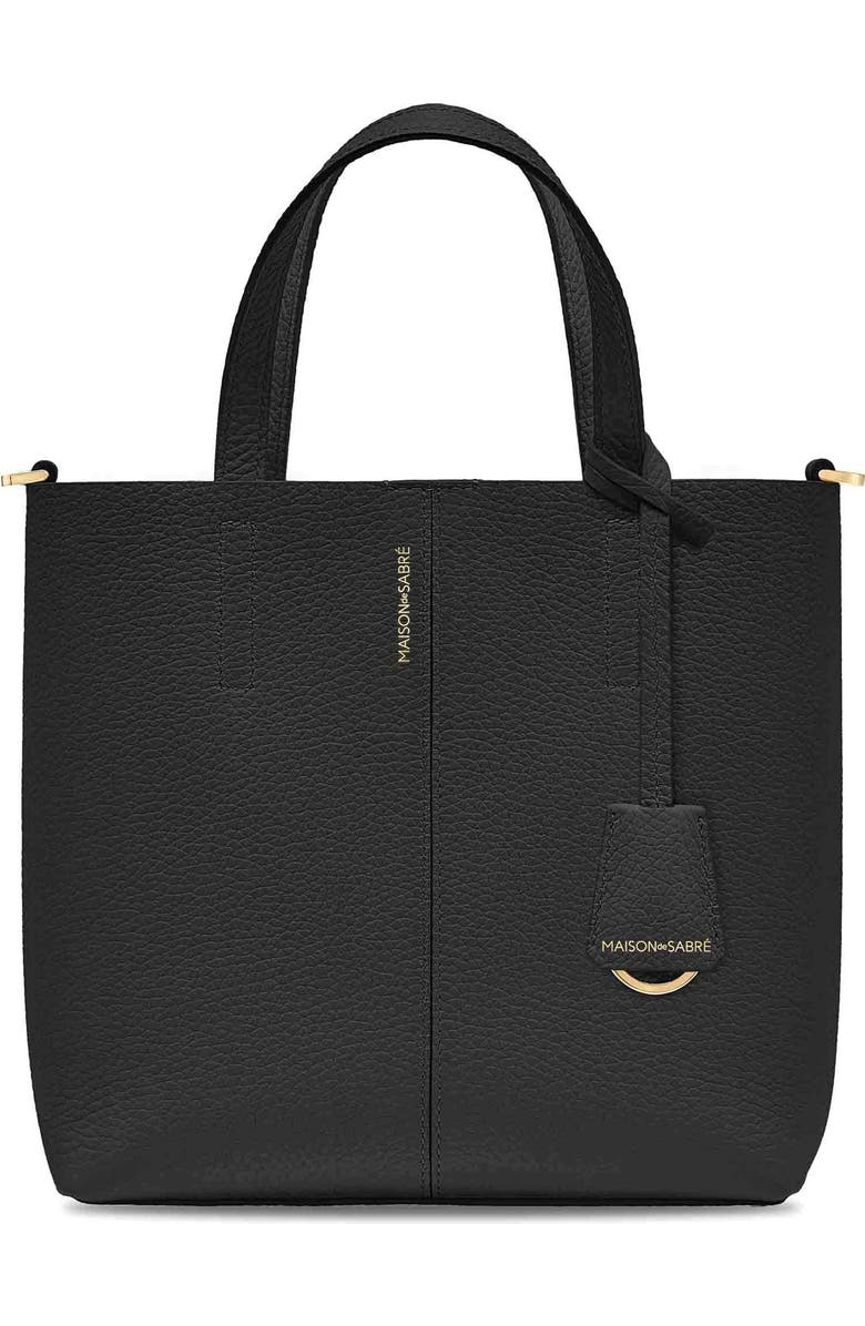 MAISON de SABRÉ Small Leather Soft Tote, Main, color, Rouge Noir
