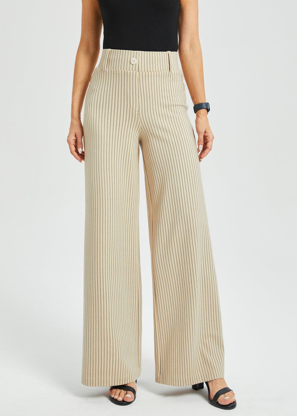 Ivory Black Pinstripe