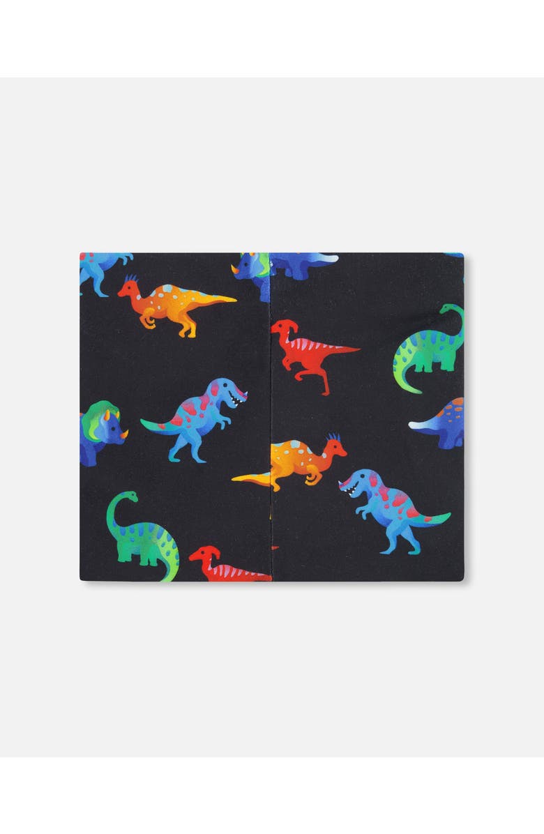 Deux par Deux Stretch Jersey Dinosaur Print Neck Tube, Alternate, color, Black Dinosaur Print