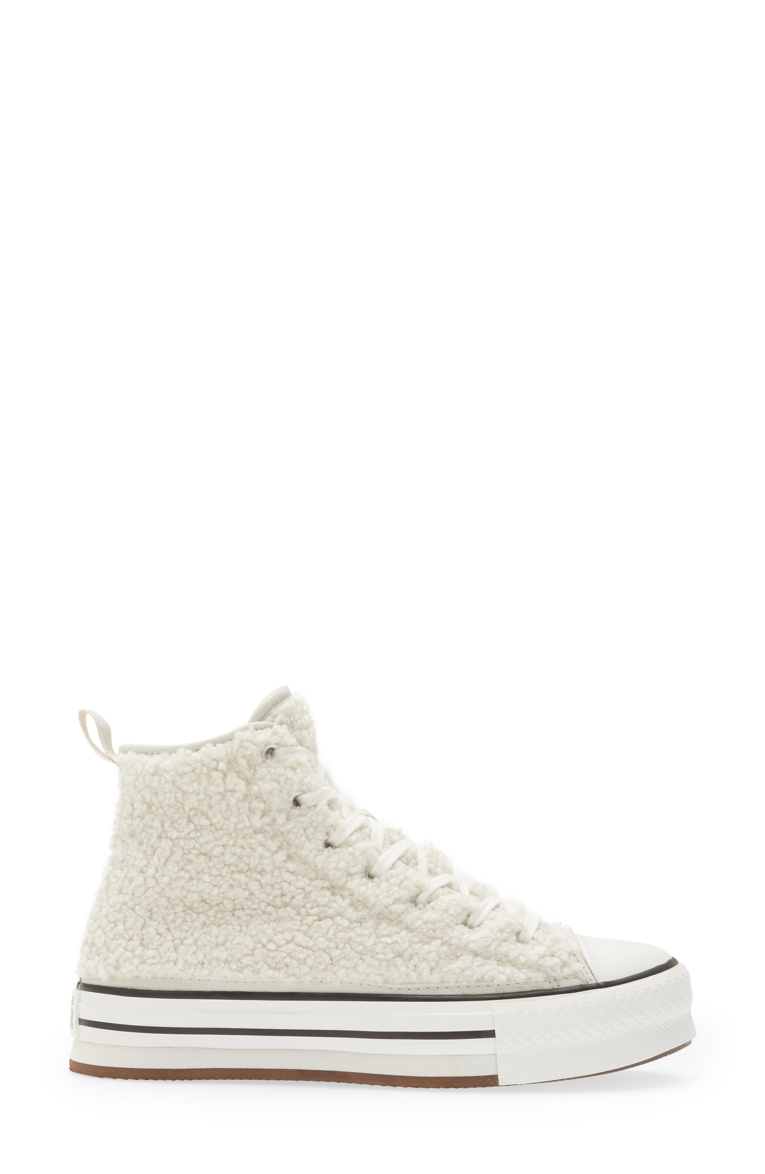 Converse Kids' Chuck Taylor<sup>®</sup> All Star<sup>®</sup> Eva Lift Faux Fur High Top Sneaker, Alternate, color, 