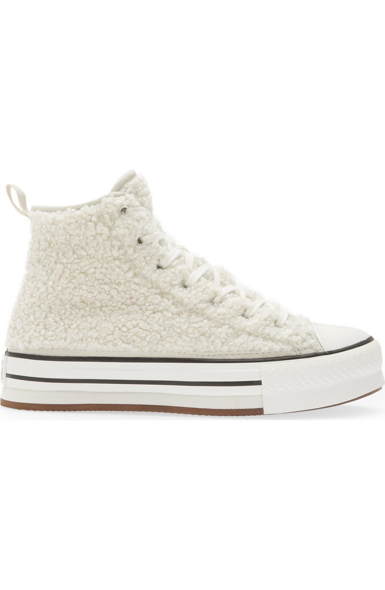 Converse Kids' Chuck Taylor<sup>®</sup> All Star<sup>®</sup> Eva Lift Faux Fur High Top Sneaker, Alternate, color,