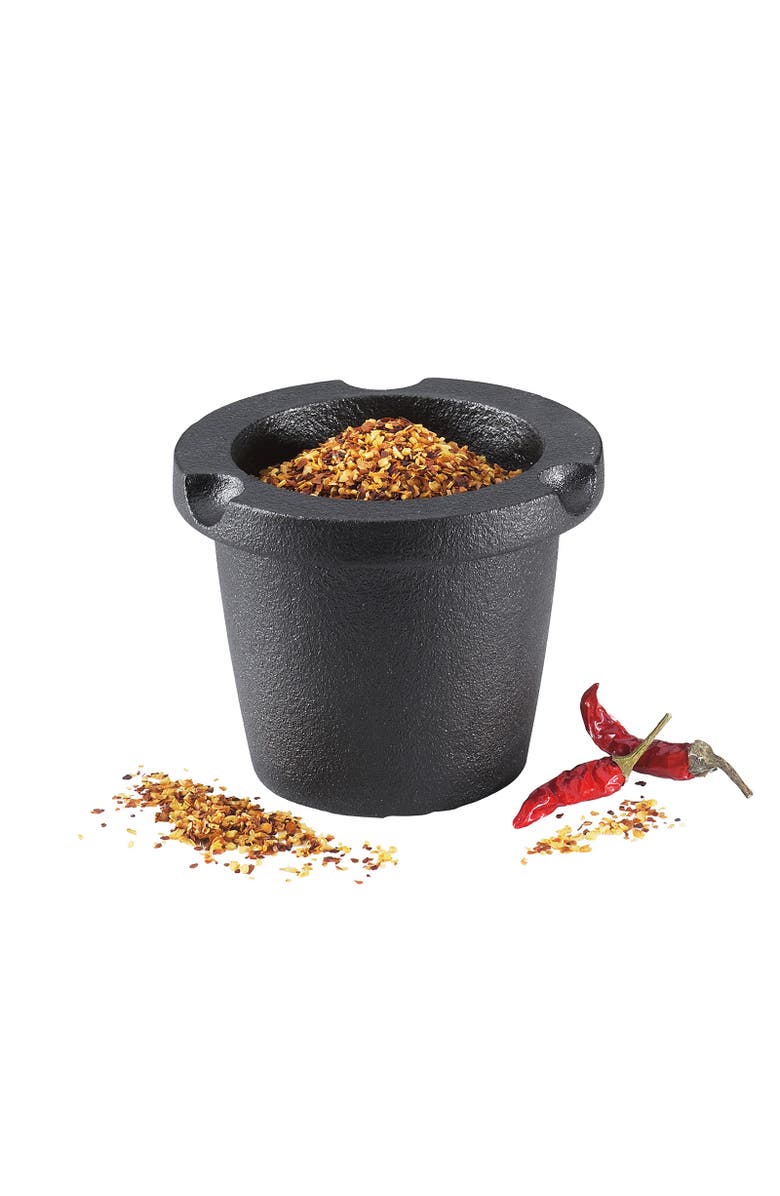 ZASSENHAUS Cast Iron Spice Grinding Set with Beechwood Lid, 3" Grinder, Black, Alternate, color, 