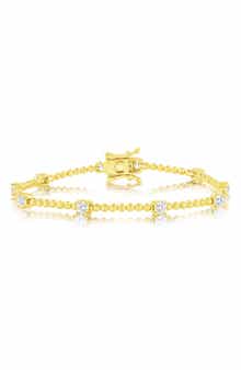 Round Cubic Zirconia Beaded Bracelet