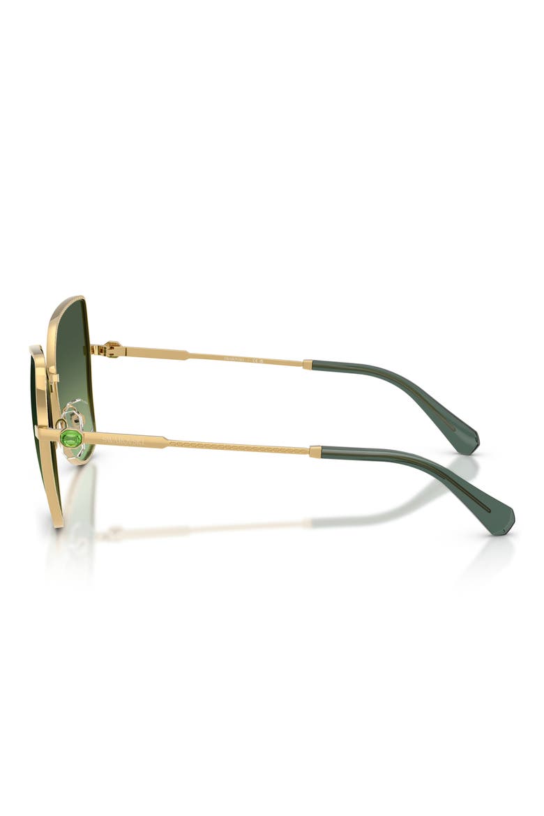 58mm Butterfly Sunglasses, Alternate, color, GOLD / GRADIENT GREEN