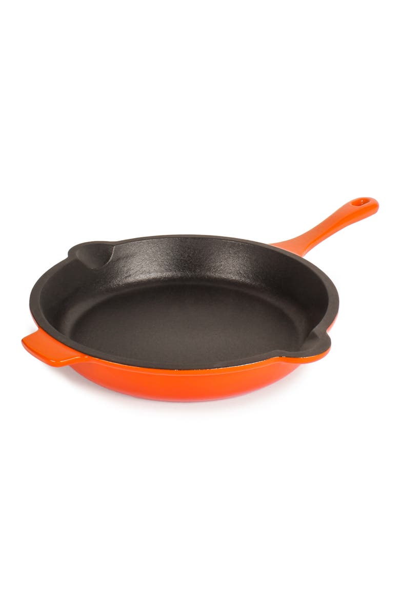 Neo 2-Piece Cast Iron Fry Pan & Grill Pan Set, Alternate, color, ORANGE