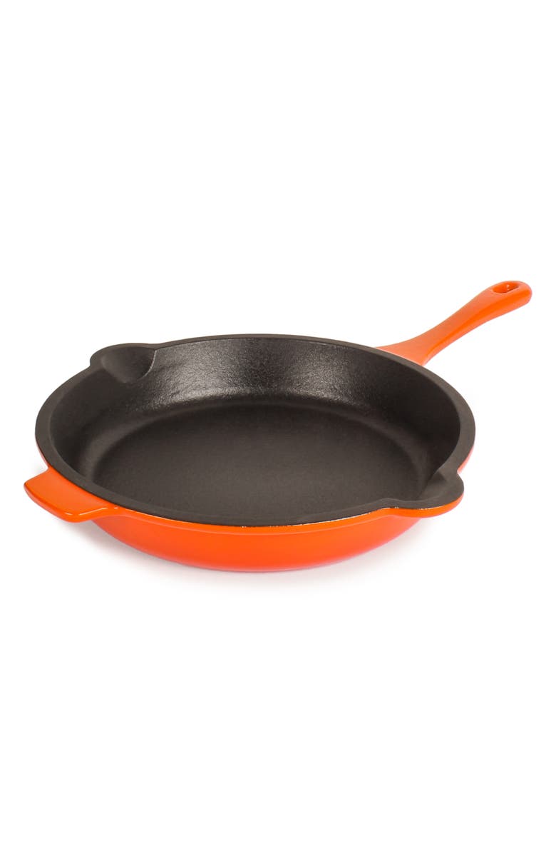 BergHOFF Neo 2-Piece Cast Iron Fry Pan & Grill Pan Set, Alternate, color, Orange
