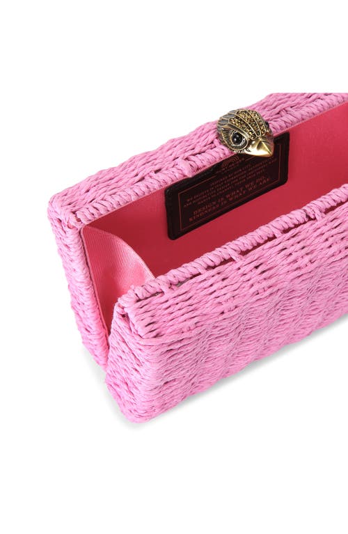 Kurt Geiger London Kensington Woven Frame Clutch In Open Pink