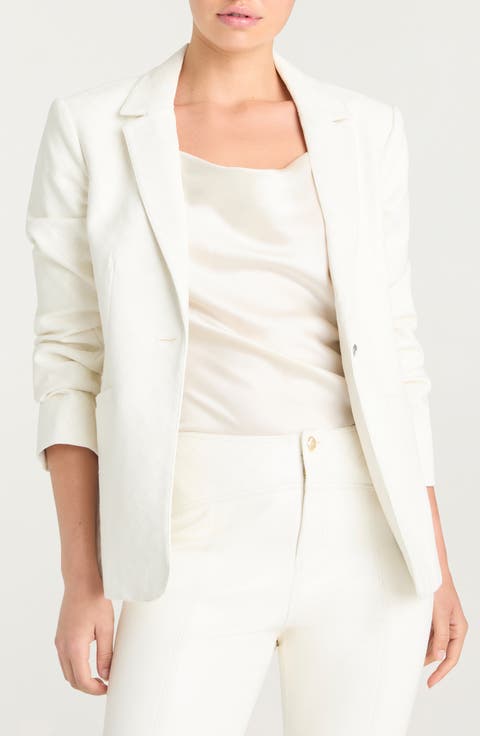 Khloe Quilted Faux Leather Blazer