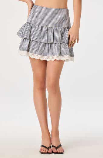Penny Tiered Gingham Miniskirt