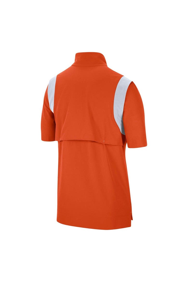 Men's Nike Orange Clemson Tigers Coach Short Sleeve Quarter-Zip Jacket, Alternate, color, Orange