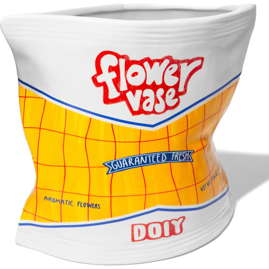 doiy Chips Bag Ceramic Vase in Yellow  product
