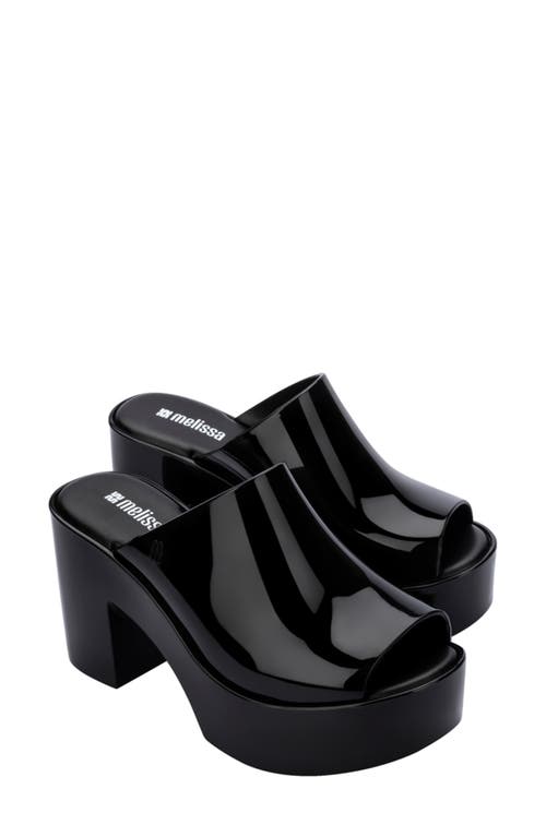Melissa Mule Ll Womens Peep Toe Slip On Heels In Black