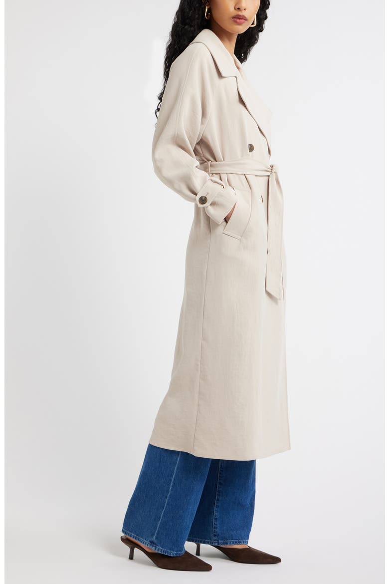 The Curator Crepe Oversize Trench Coat, Alternate, color, GREY FEATHER