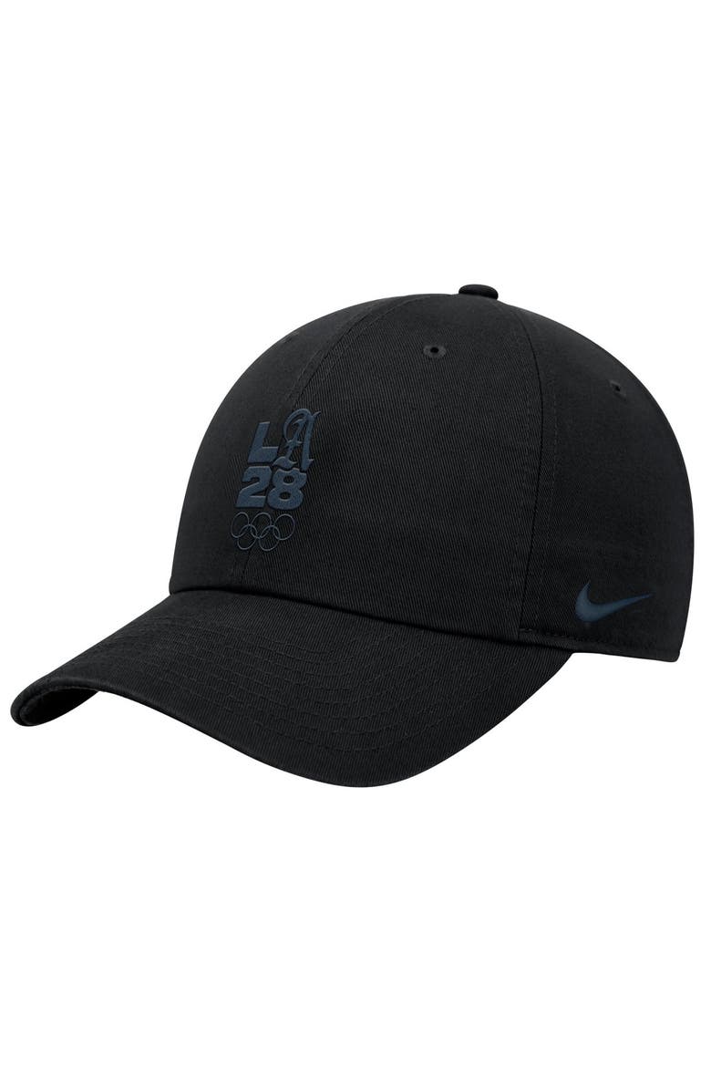 Men's Nike Black LA28 Summer Olympics Script Club Adjustable Hat, Main, color, Black