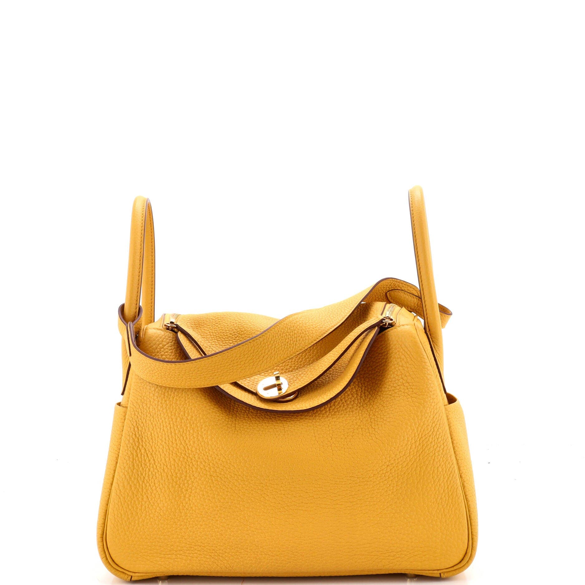 Pre-Owned Hermes Lindy Bag Clemence 30, Main, color, Jaune Ambre