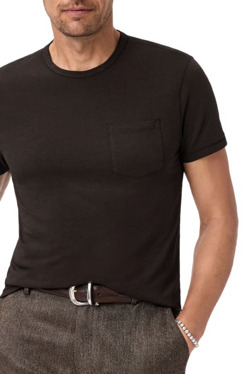 John Varvatos Bond Burnout Pocket T-shirt In Brown