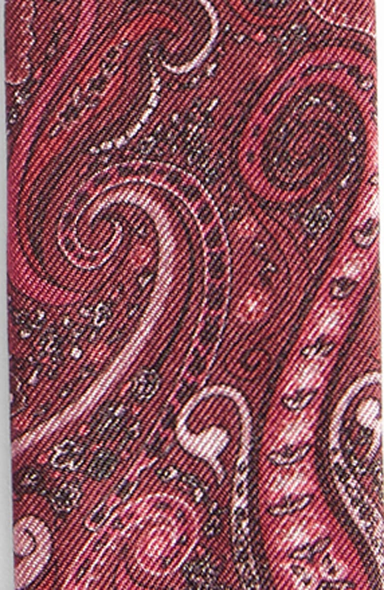 CLIFTON WILSON Burgundy Paisley Silk Suspenders, Alternate, color,