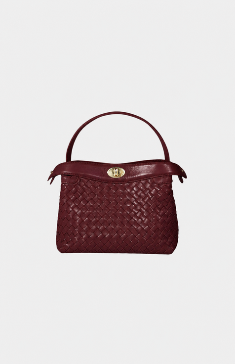 Florence Genuine Woven Nappa Leather Top Handle Bag
