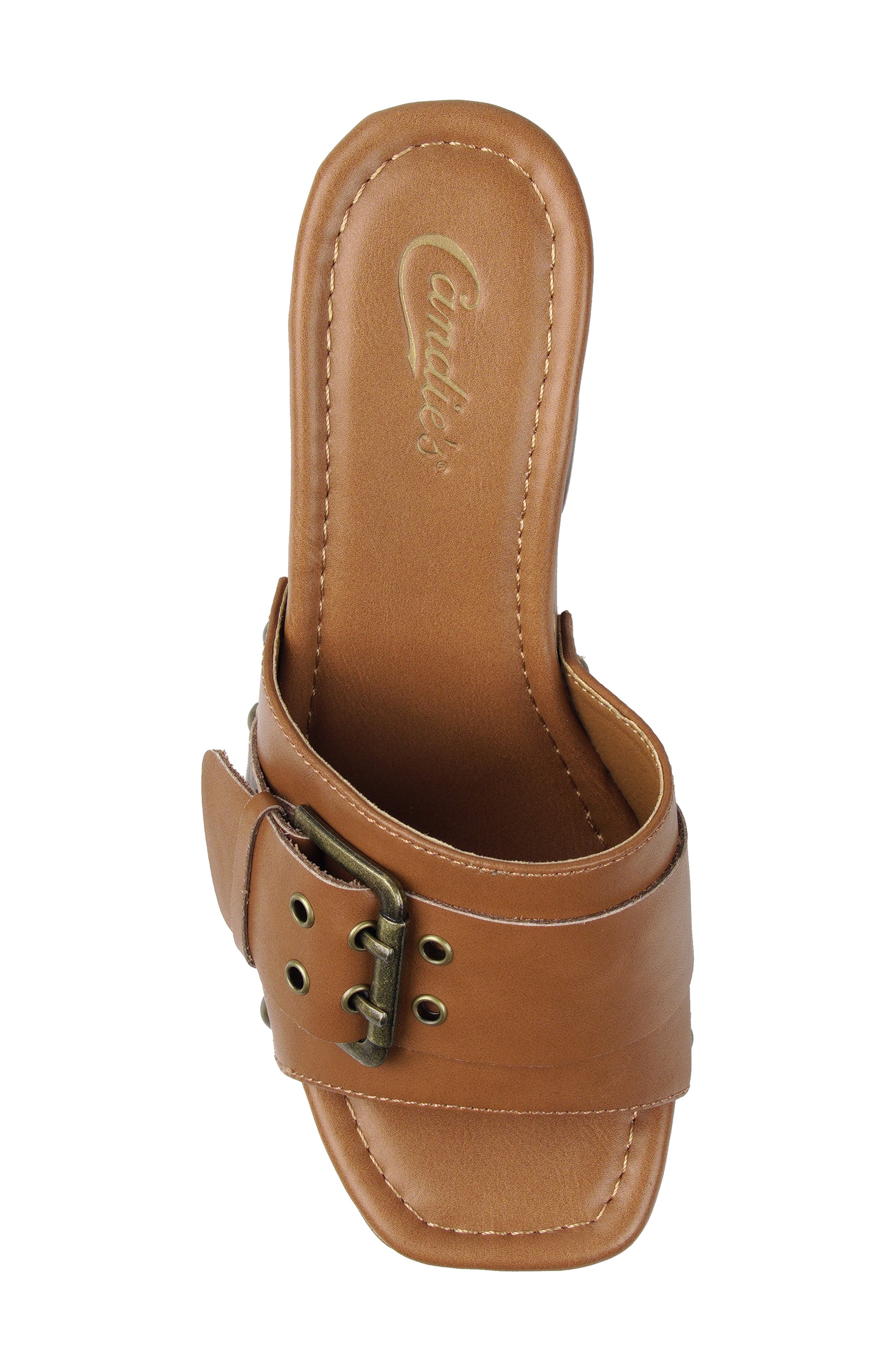 Blooms Faux Leather Platform Slide Sandal, Alternate, color, TAN