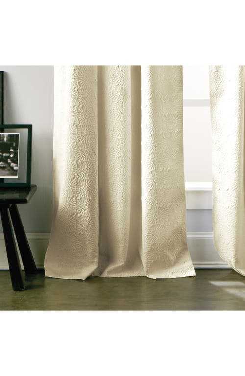 Dkny Chrysanthemum Floral Grommet Curtain In Ivory
