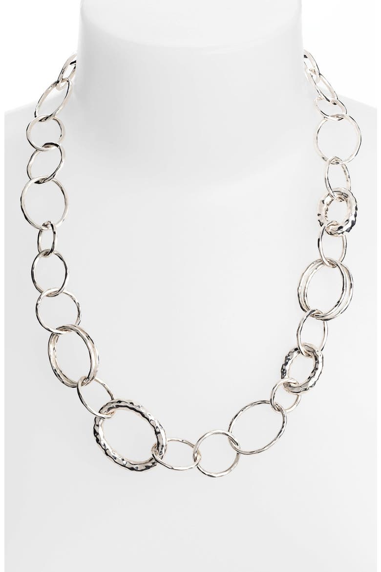 'Glamazon - Bastille' Sterling Silver Link Necklace, Alternate, color, SILVER