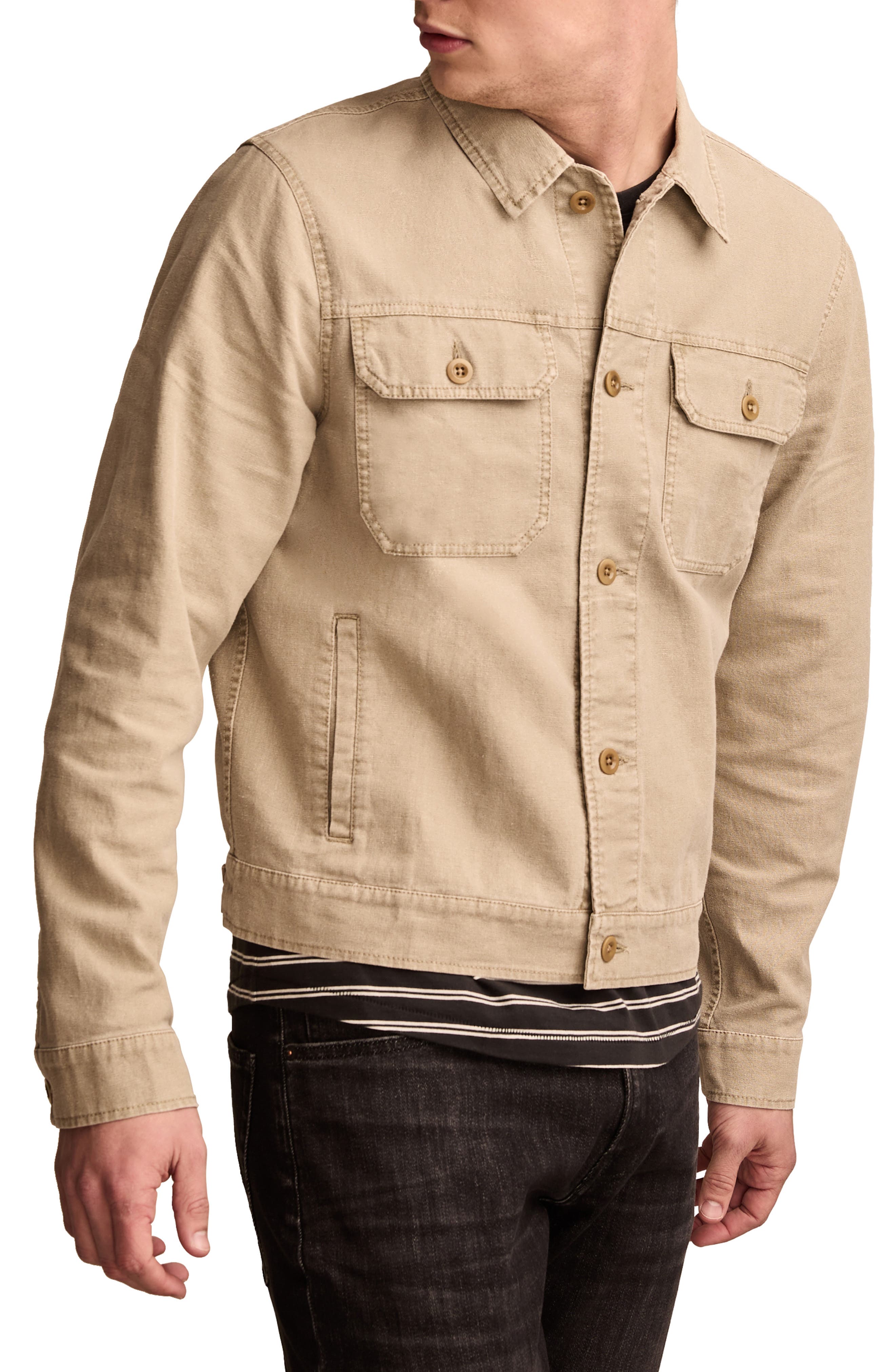 Linen & Cotton Trucker Jacket