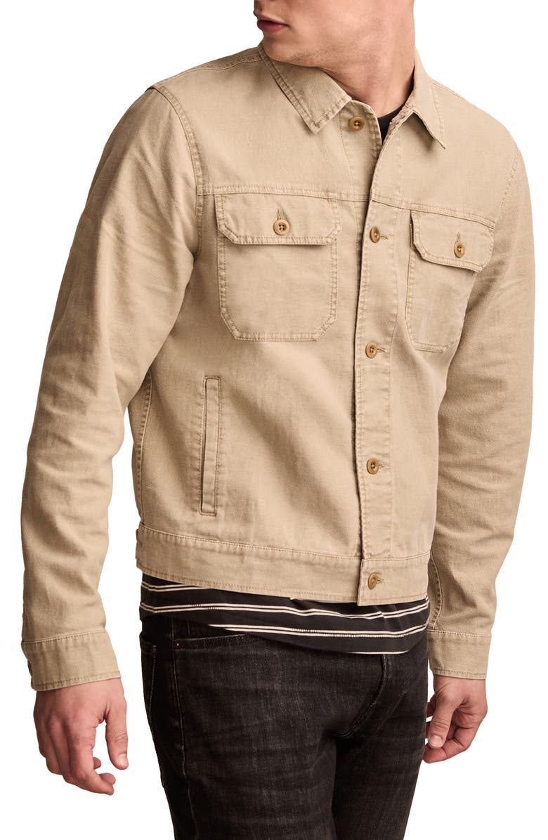 Lucky Brand Linen & Cotton Trucker Jacket, Main, color, 