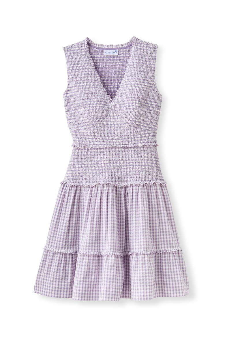 Rhett Gingham Mini Dress, Main, color, Wisteria