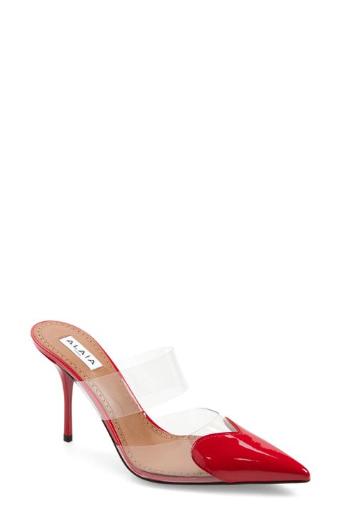 High Love Heart Pointed Toe Mule