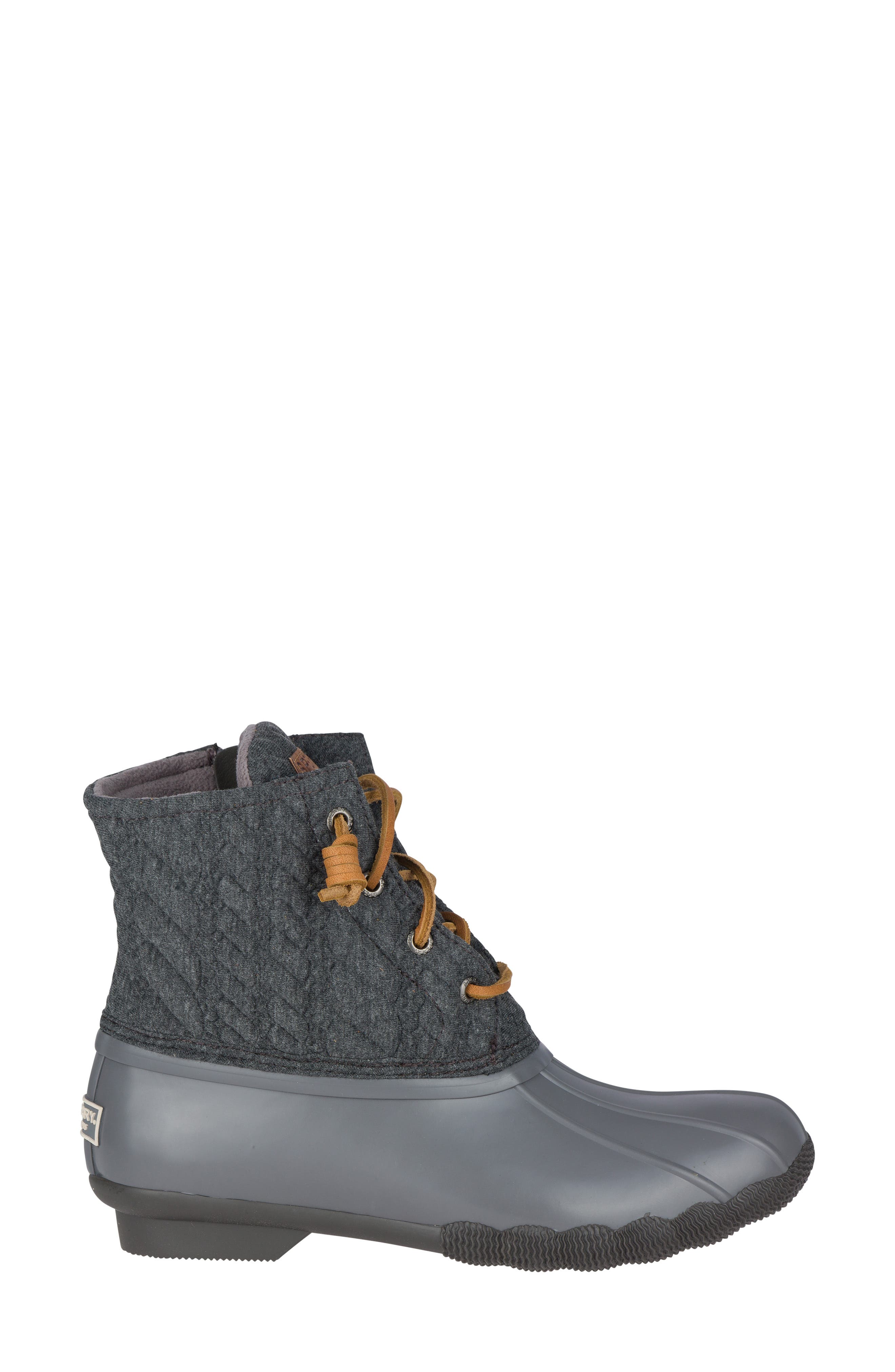 Saltwater Rain Boot, Main, color, GREY ROPE FABRIC