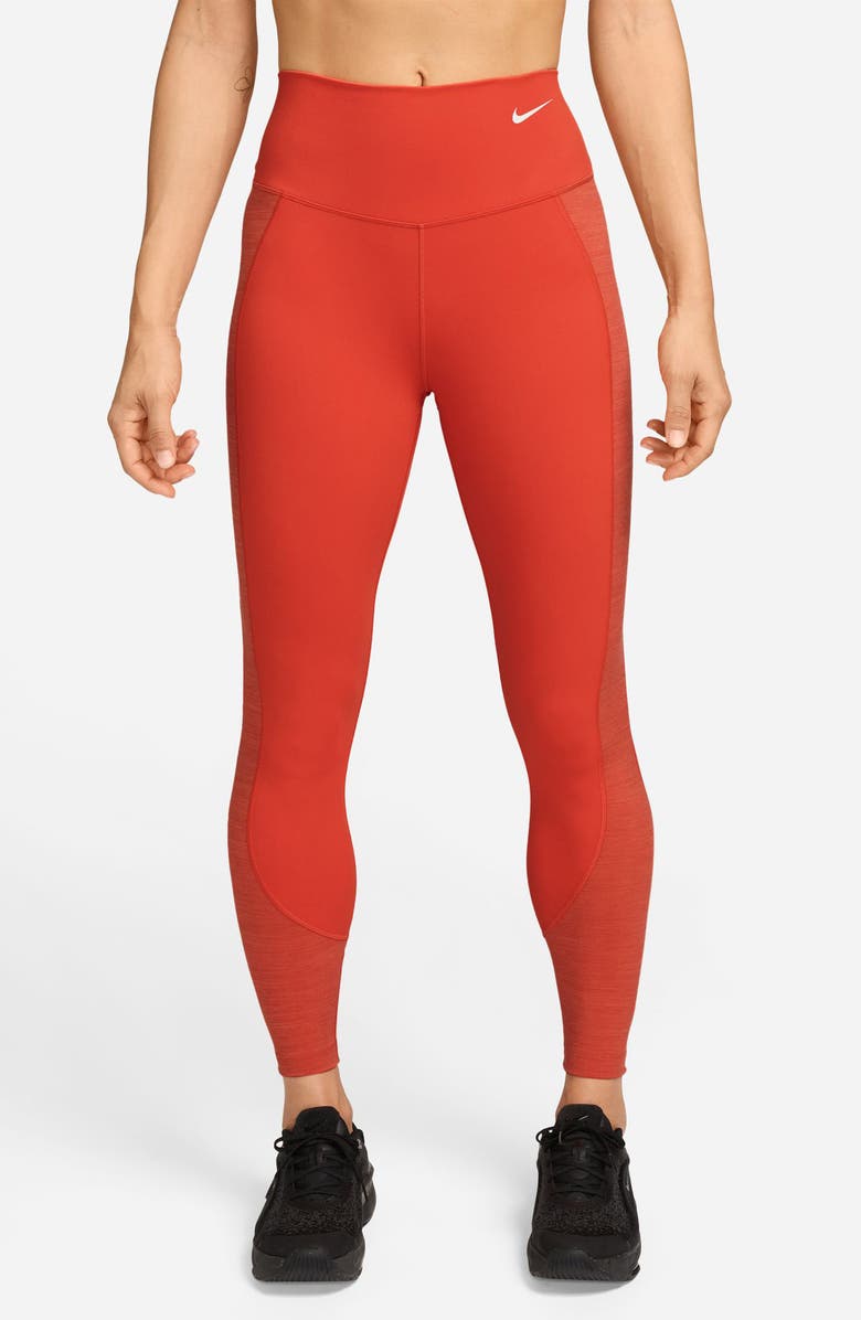 Nike Dri-FIT High Waist 7/8 Leggings, Main, color, Picante Red/ Cosmic Clay
