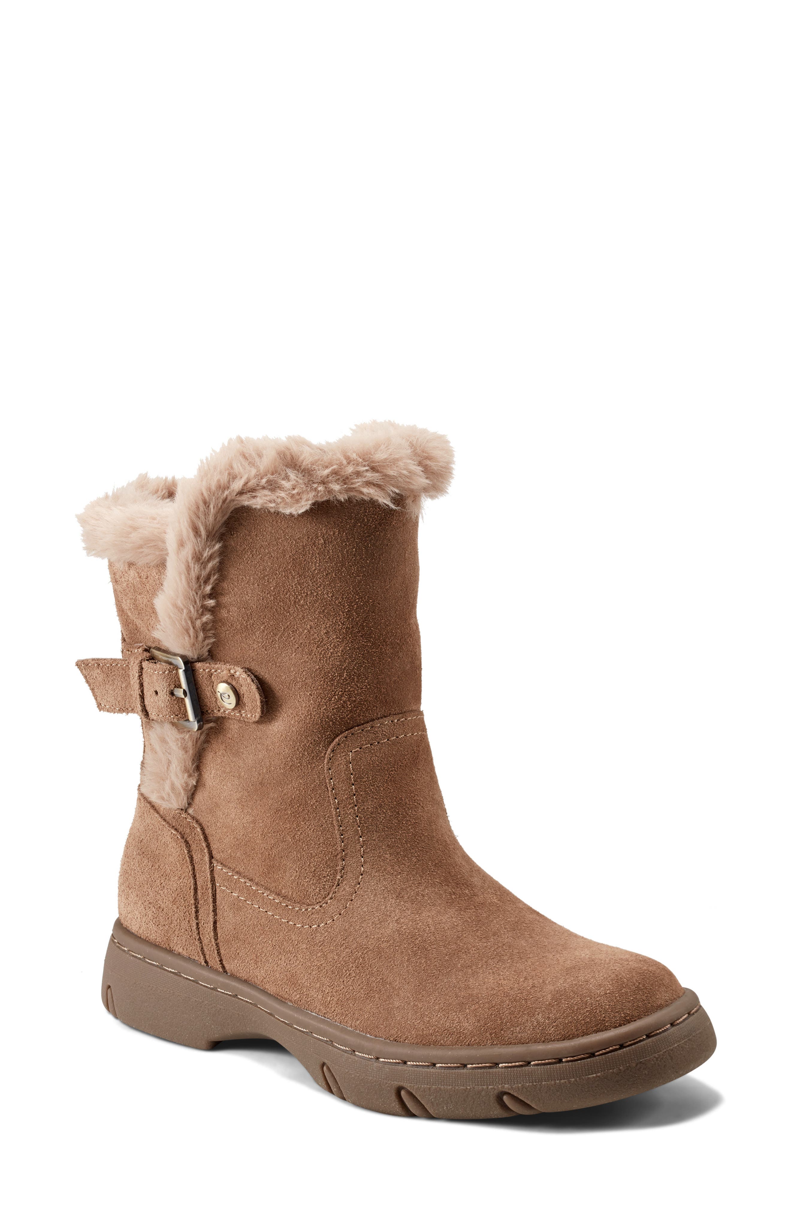 Easy Spirit Graye Faux Shearling Boot in Med Brown 