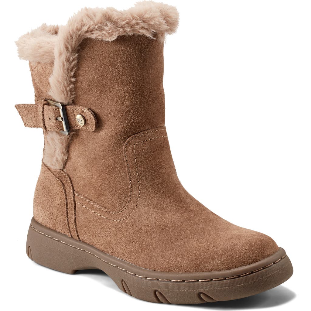 Easy Spirit Graye Faux Shearling Boot in Med Brown