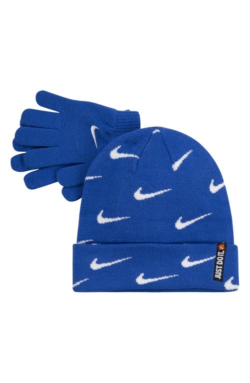 Nike Swoosh Repeat Beanie In Blue
