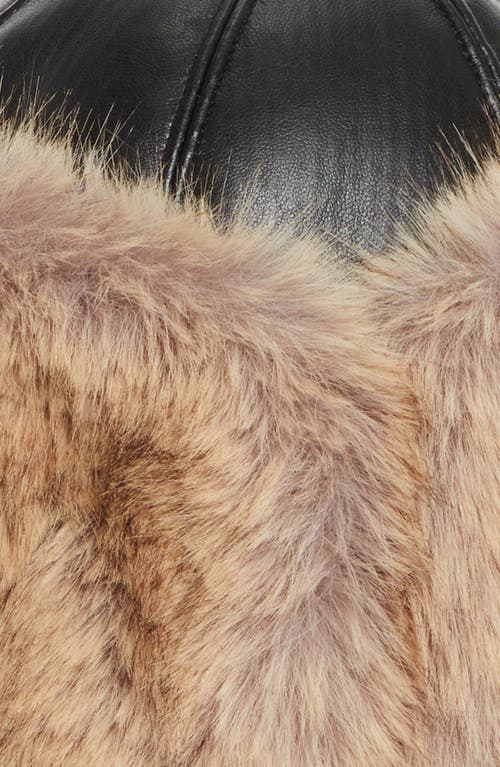 Stand Studio Sable Faux Leather & Faux Fur Trapper Hat In Neutral