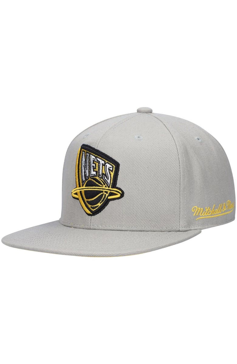 Mitchell & Ness Men's Mitchell & Ness Gray New Jersey Nets Hardwood Classics 35th Anniversary Sunny Gray Fitted Hat, Alternate, color, Gray