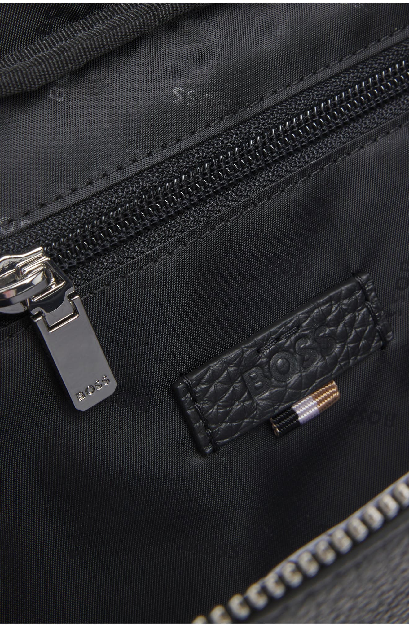 HUGO New Crosstown Leather Belt Bag, Alternate, color, Black