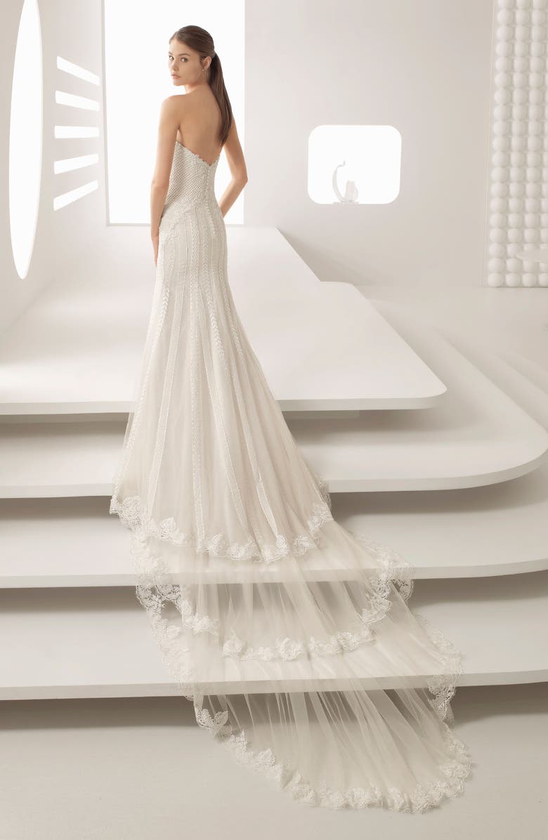 Rosa Clará Adele Beaded Lace Trumpet Gown, Alternate, color, 